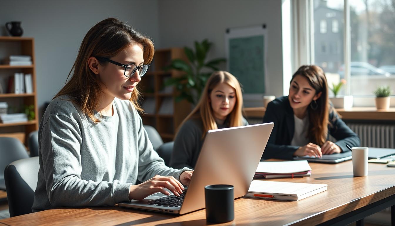 Students working in research laboratory